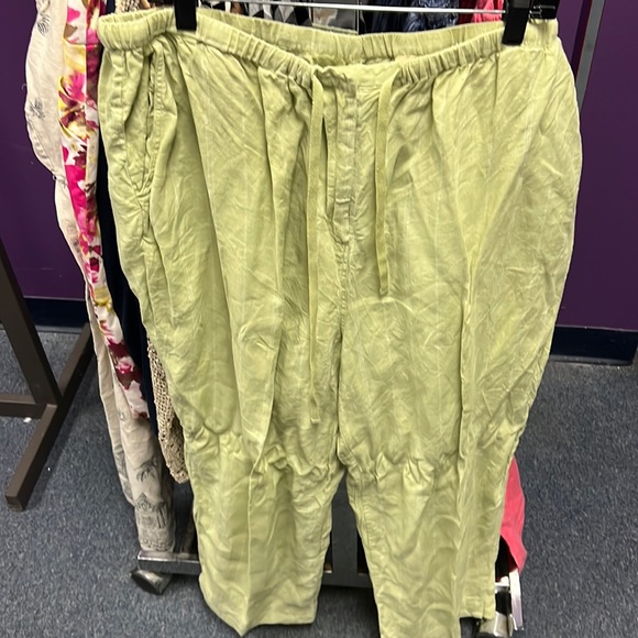 Kate Hill | Pants u0026 Jumpsuits | Kate Hill 0 Linen Green Striped Pants 3x |  Poshmark